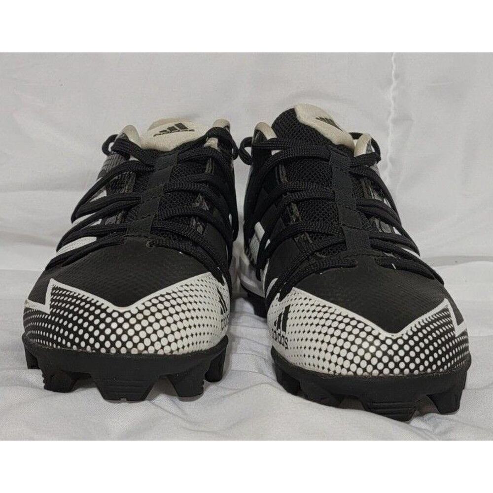 Adidas Afterburner 7 MD Youth Baseball Cleats (EG7624)‎ Blk White Blk Size 1.5 Y